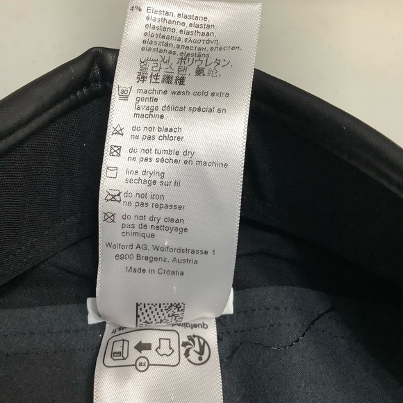 Wolford Edie Forming Black Vegan Leather Leggings Size 4 (W177) - Picture 3 of 14